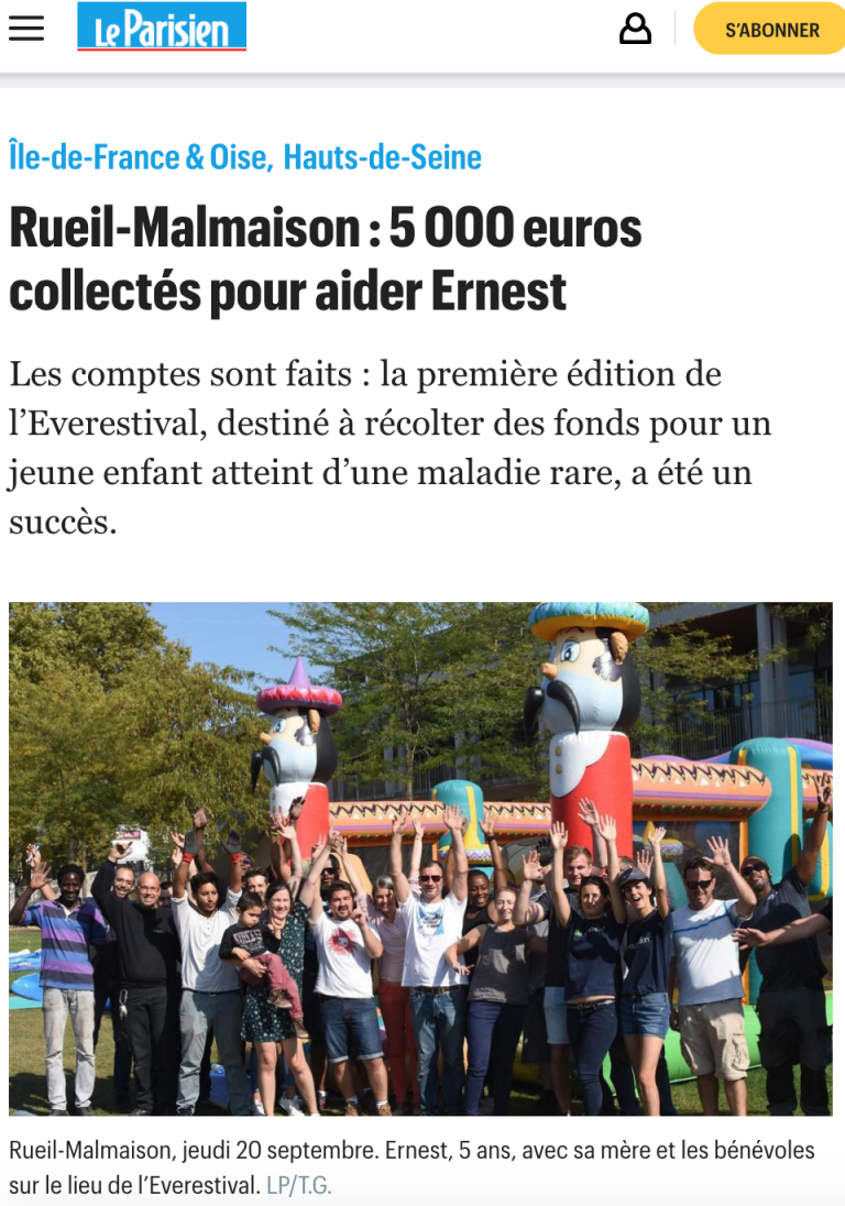 Rueil-Malmaison : 5 000 euros collectés pour aider Ernest