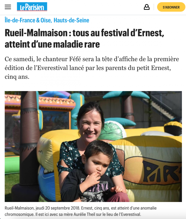 Rueil-Malmaison : tous au festival d’Ernest, atteint d’une maladie rare